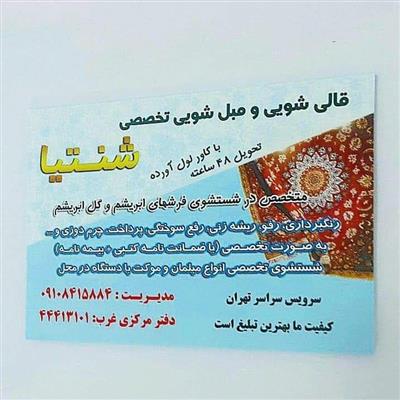 کارخانه قالیشویی و مبل شویی شنتیا-تهران-تهران-خدمات منزل-بلنگو